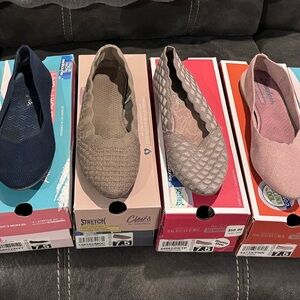 Skechers Women's Flats - Navy, Beige, Pink, and Tan
